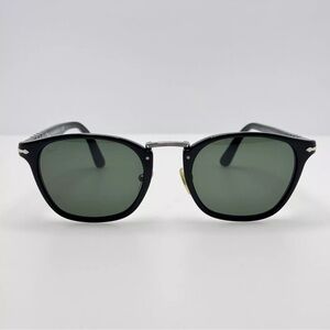 Persol Black Sunglasses with Green Lenses style 3110-s typewriter edition